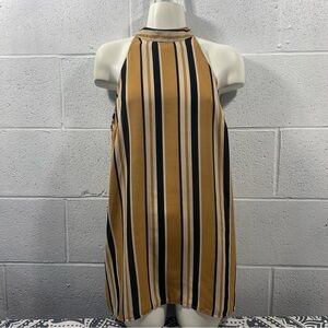 Suzy Shier tri coloured striped sleeveless top​​​​​​​​​
